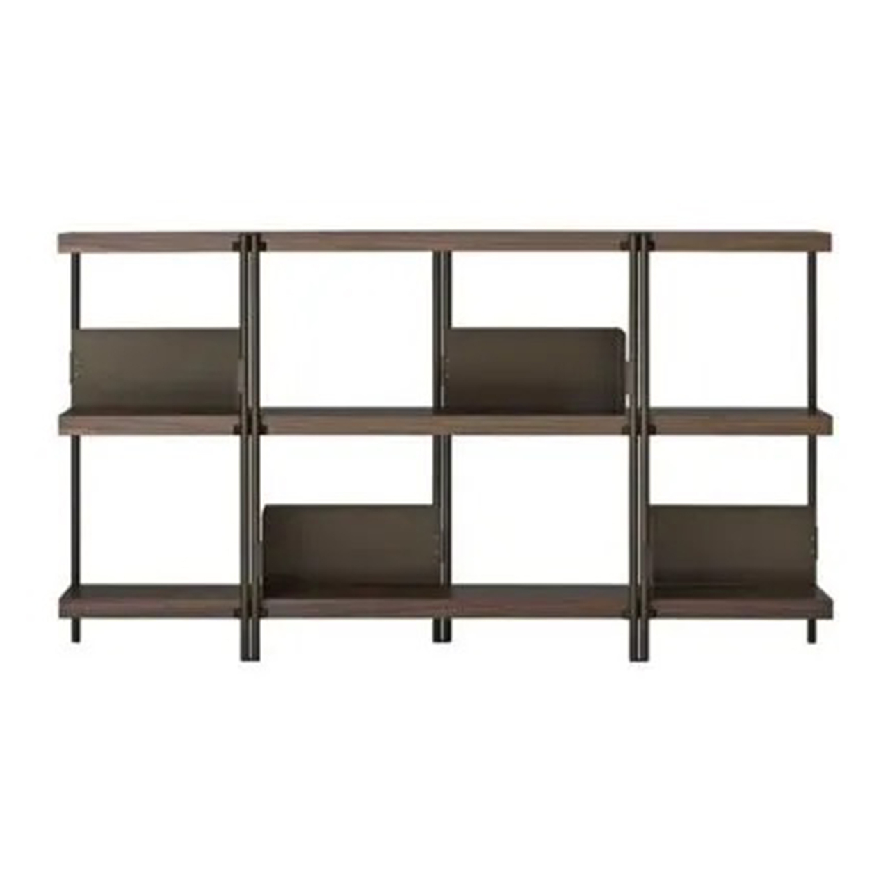 Driade Regal ZIGZAG Stahl bronzefarben / Nussbaumfurnier, H: 88 cm 