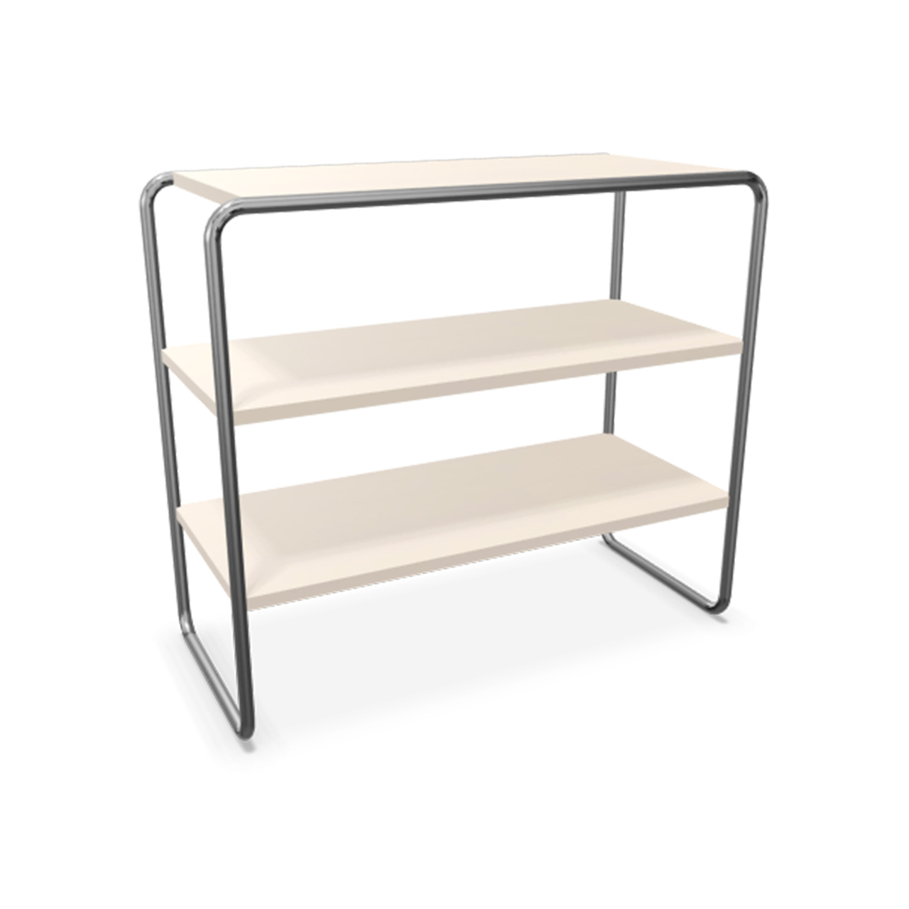 Thonet Regal B 22 a Buche weiss lasiert - TP 200, Chrom, ohne Gleiter