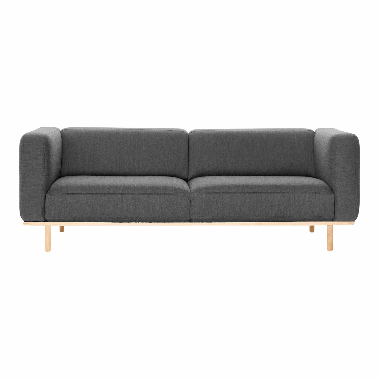 Andersen Furniture Sofa A1 von 'Andersen Furniture' B: 230 cm, Eiche matt lack weiss pigmentiert, Steingrau 133 - Remix 3