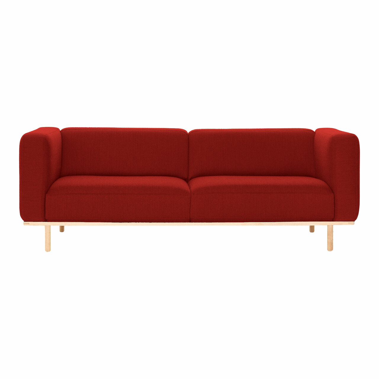 Andersen Furniture Sofa A1 von 'Andersen Furniture' B: 230 cm, Eiche matt lack weiss pigmentiert, Rot 643 - Remix 3