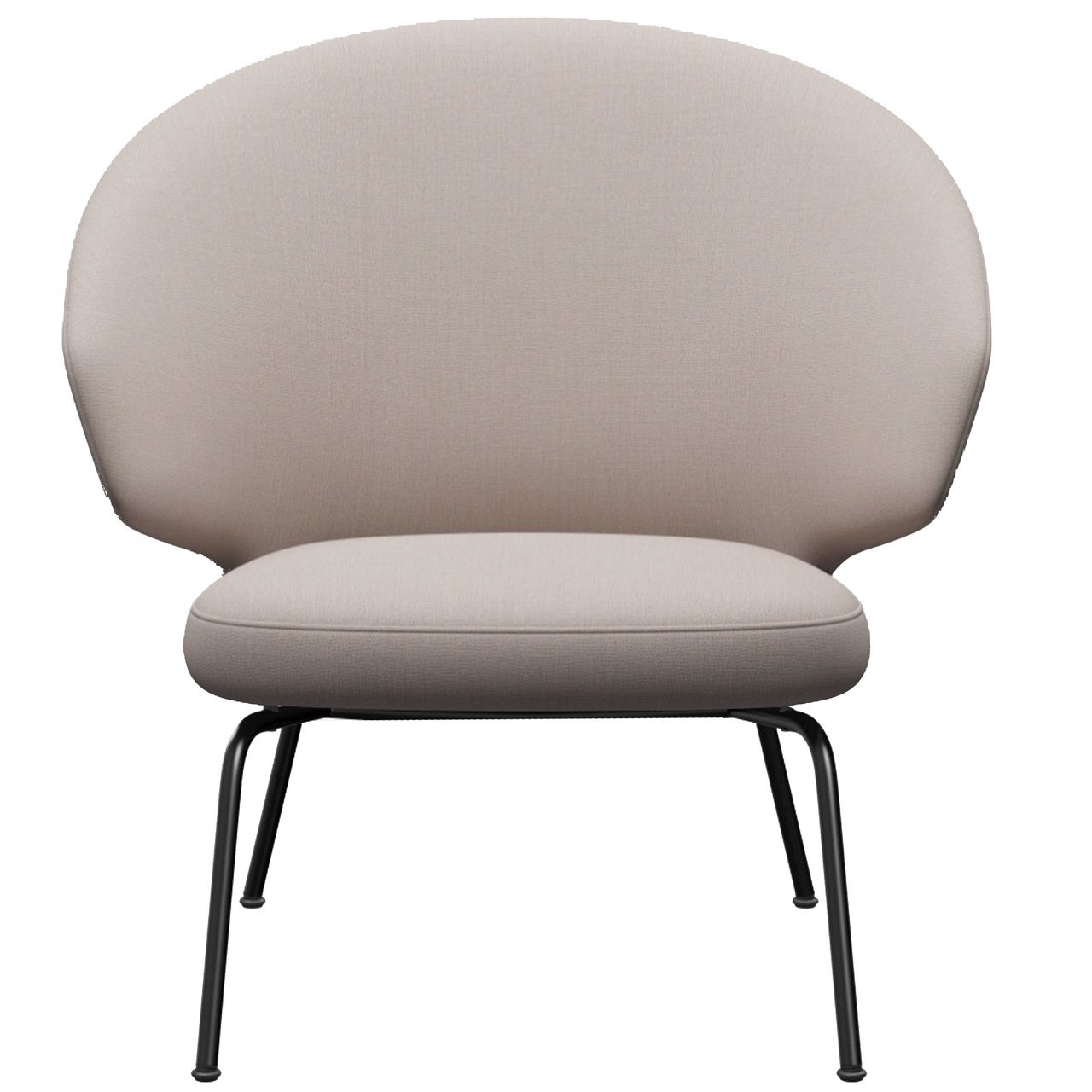 Fritz Hansen Loungesessel 'LET SH210' Hellbeige 1120 - Christianshavn, Schwarz 190