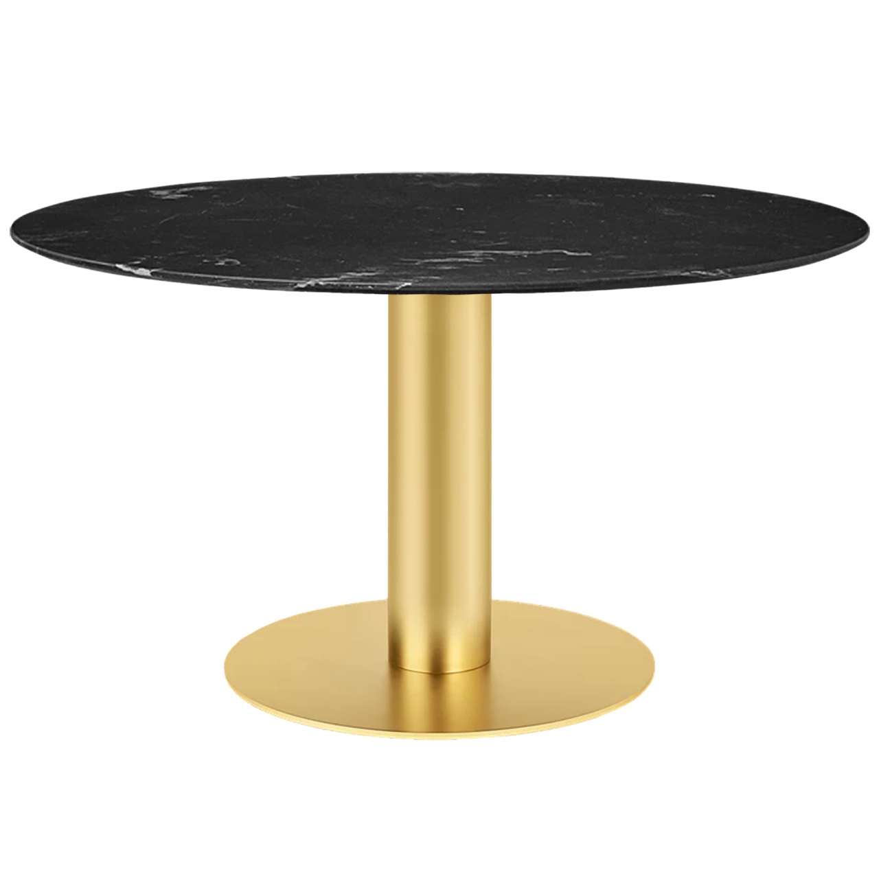 Gubi Esstisch 'Gubi 2.0'  Ø: 150 cm, Black Marquina Marble, Brass