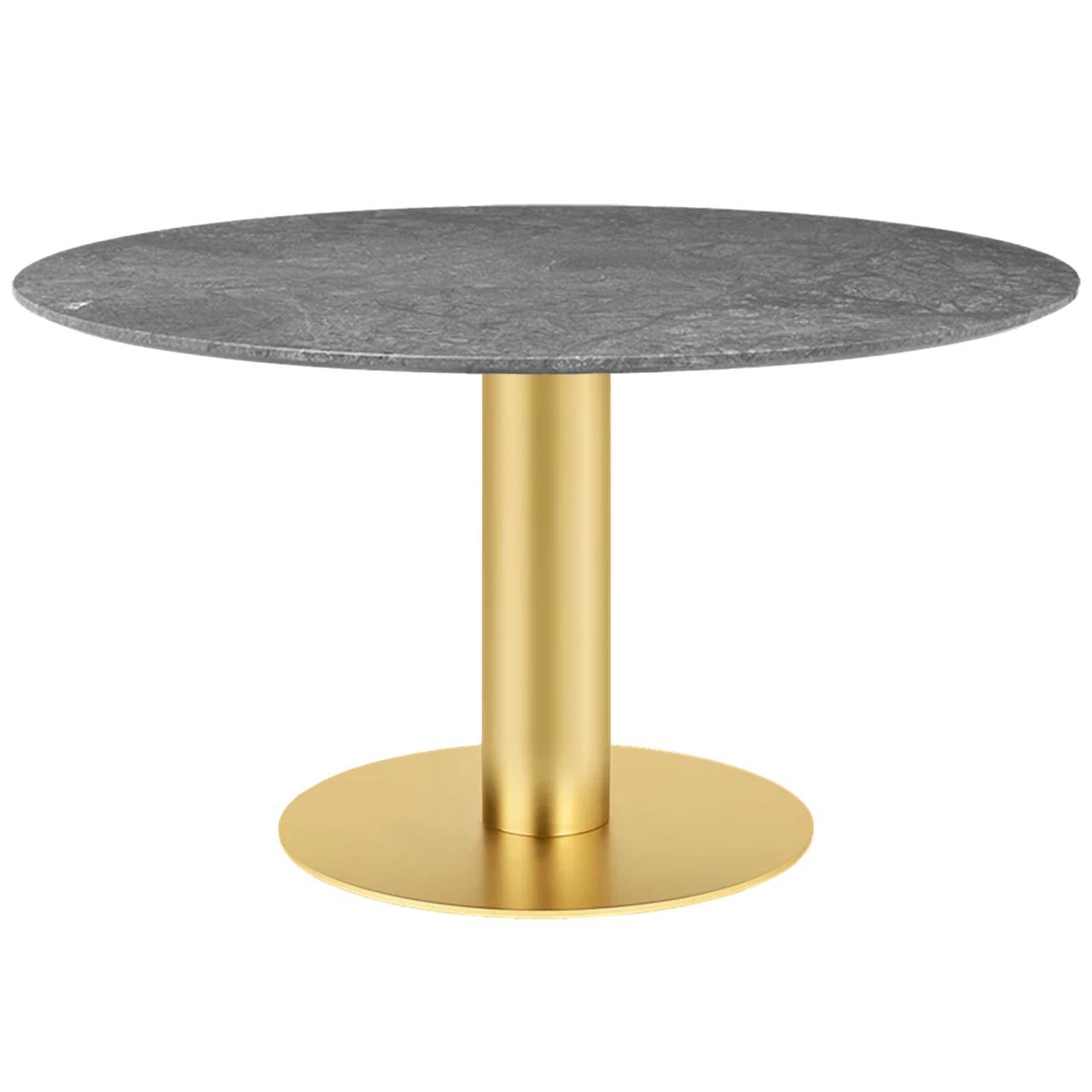Gubi Esstisch 'Gubi 2.0'  Ø: 150 cm, Grey Emperador Marble, Brass