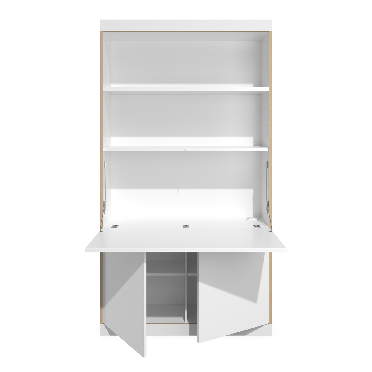 Müller Small Living FLAI HOME-OFFICE Weiss mit Birkenschichtholzkante, Melaminrückwand, H: 216.8 cm 