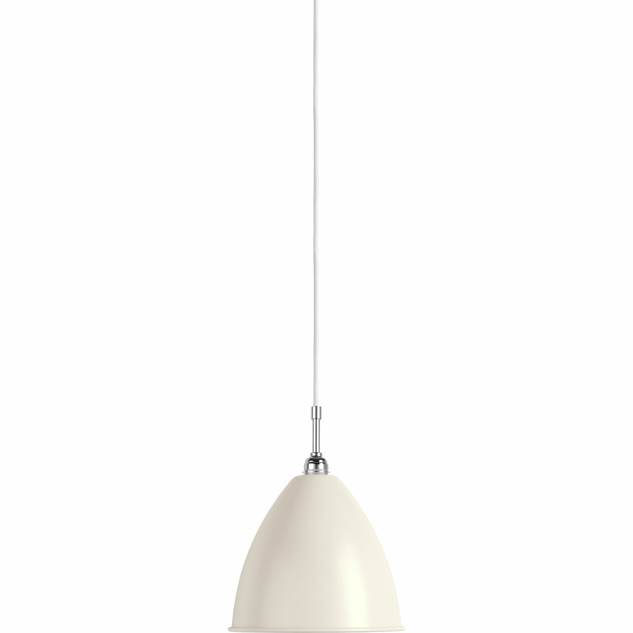 Gubi Kleine Pendelleuchte 'Bestlite' mit Chromgestell Soft White Semi Matt, Ø: 21 cm