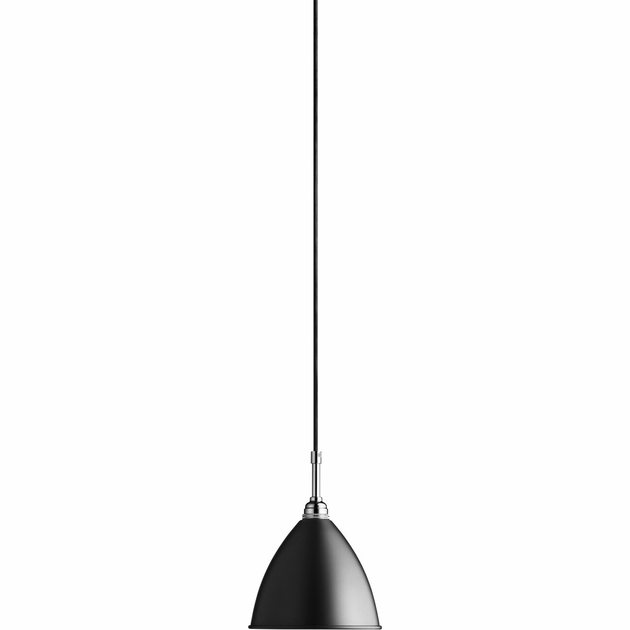 Gubi Kleine Pendelleuchte 'Bestlite' mit Chromgestell Black Semi Matt, Ø: 16 cm