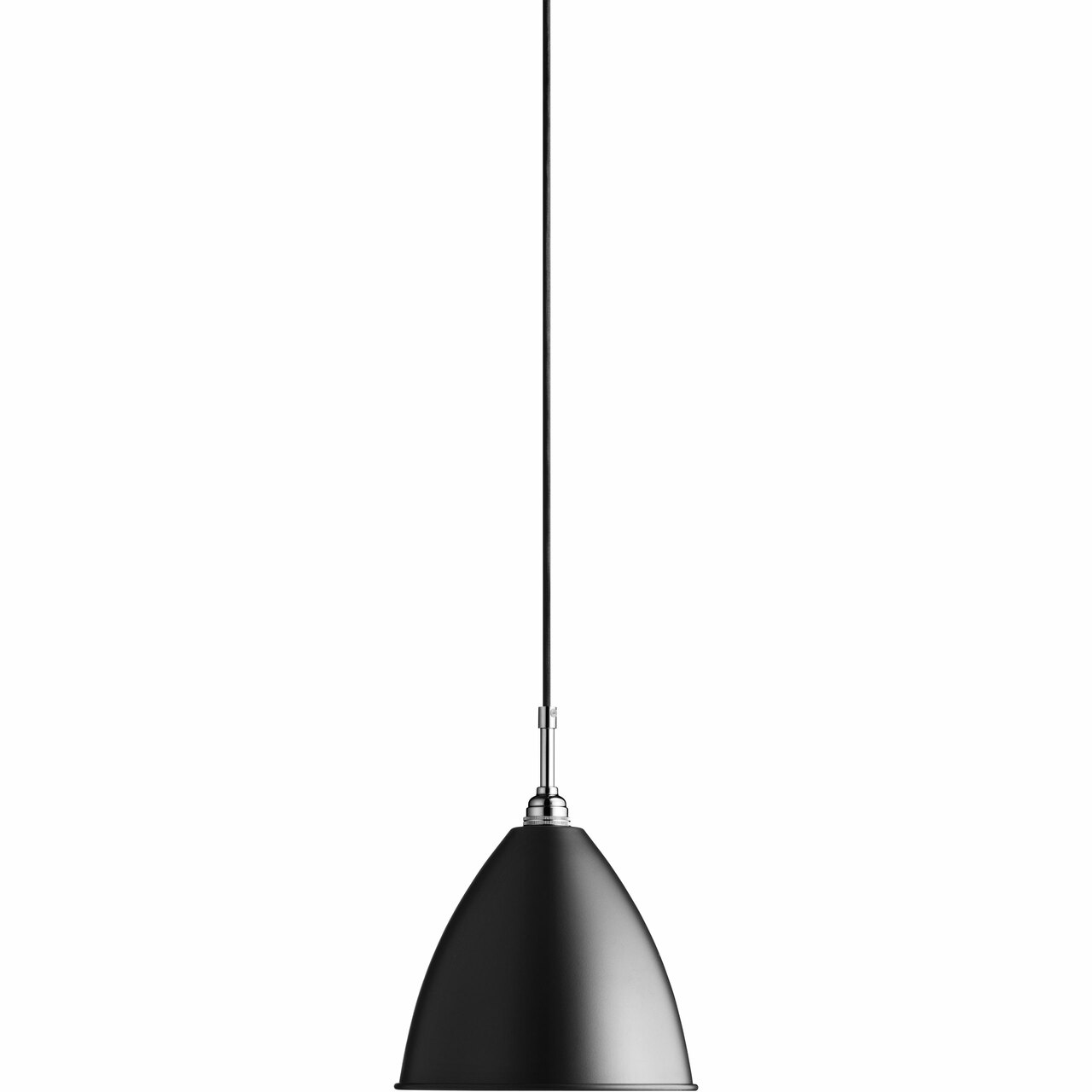 Gubi Kleine Pendelleuchte 'Bestlite' mit Chromgestell Black Semi Matt, Ø: 21 cm