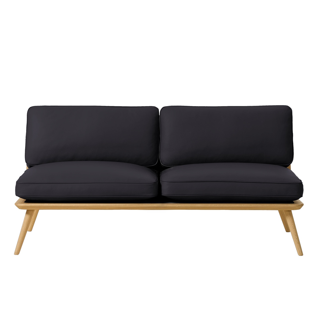 Fredericia 'Spine Lounge' 2er Sofa  Eiche lackiert, Schwarz 301 - Omni