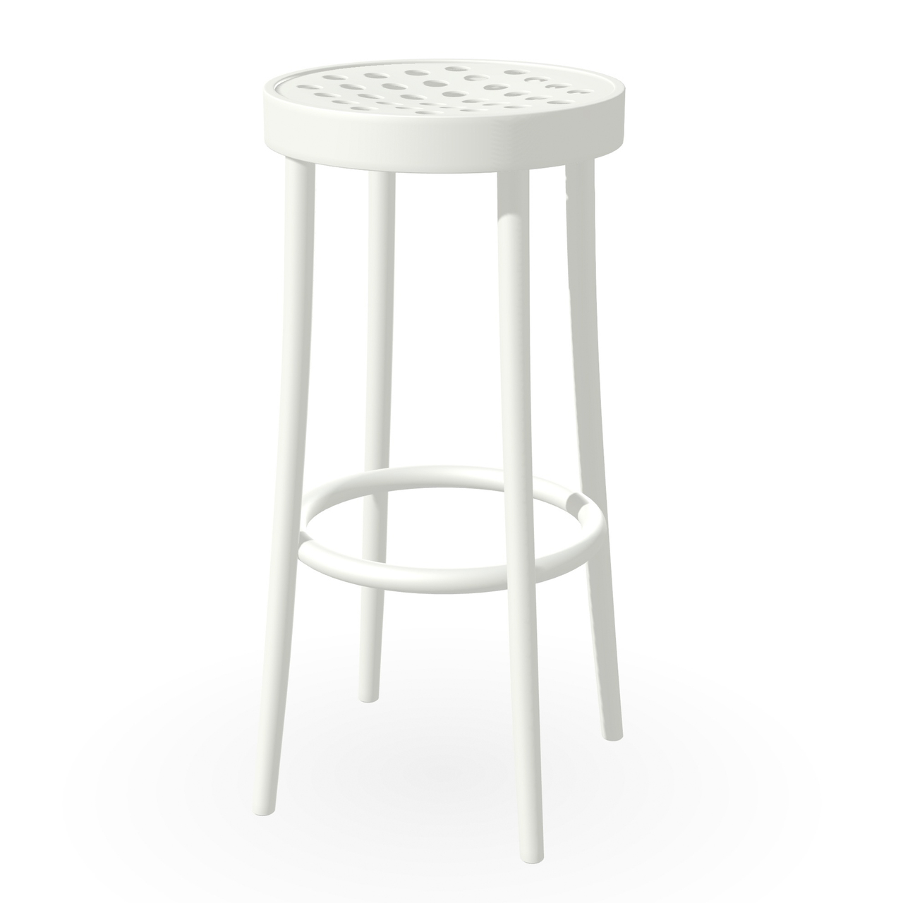 Ton Hocker 822 H: 61 cm , Filzgleiter weiss, Weiss pigmentiert (B20)