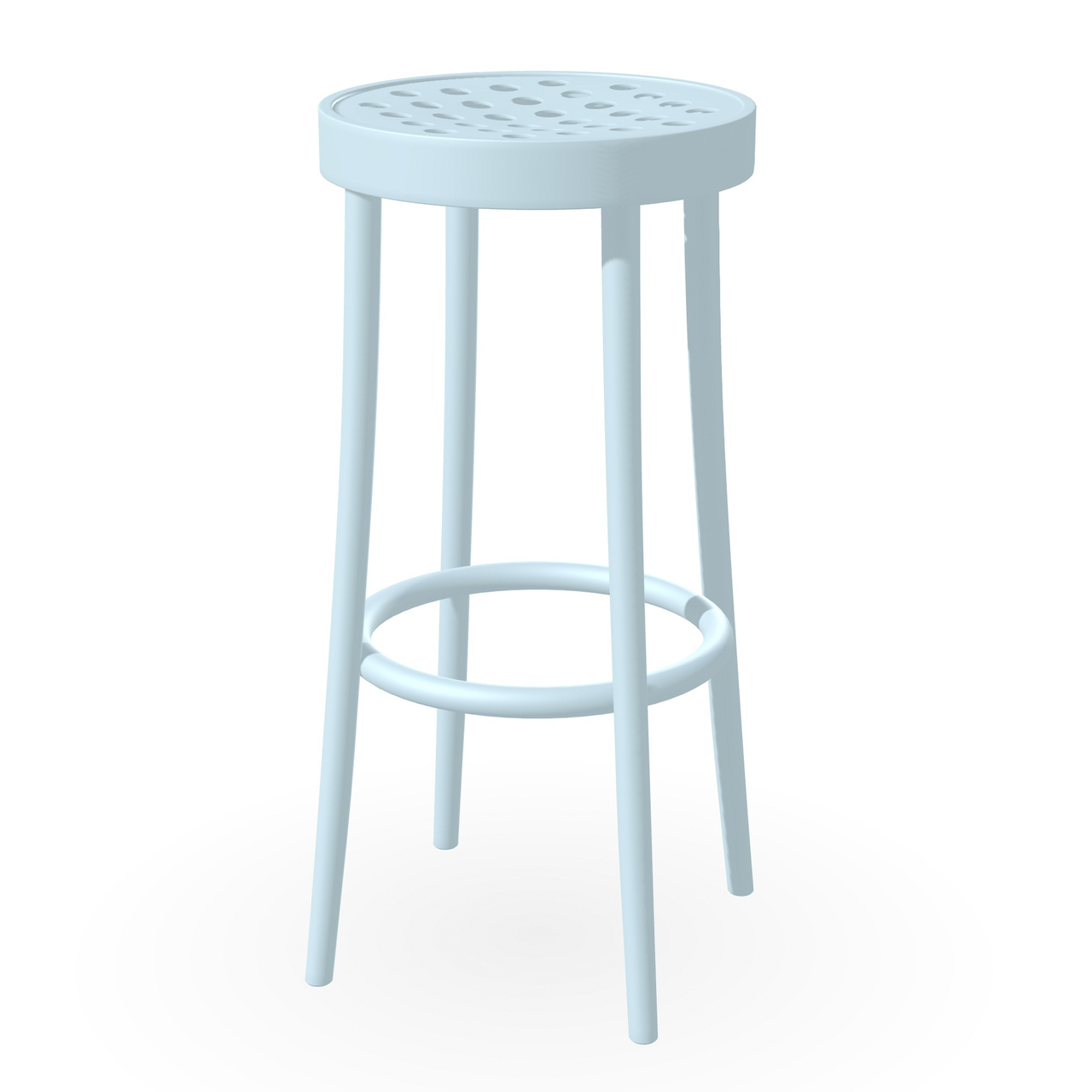 Ton Hocker 822 H: 61 cm , Filzgleiter weiss, Babyblau pigmentiert (B48)