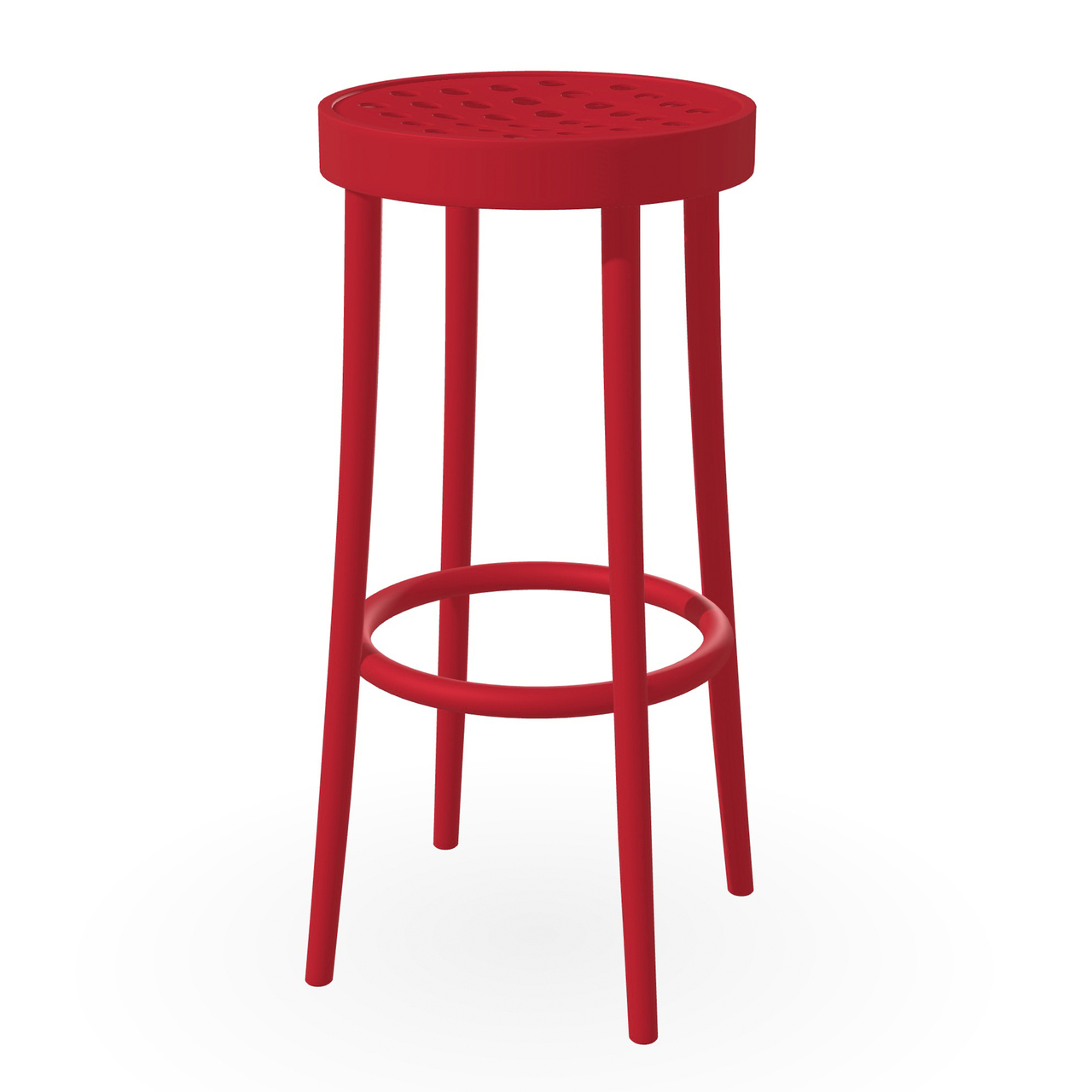 Ton Hocker 822 H: 46 cm , Filzgleiter schwarz, Rubinrot pigmentiert (B43)