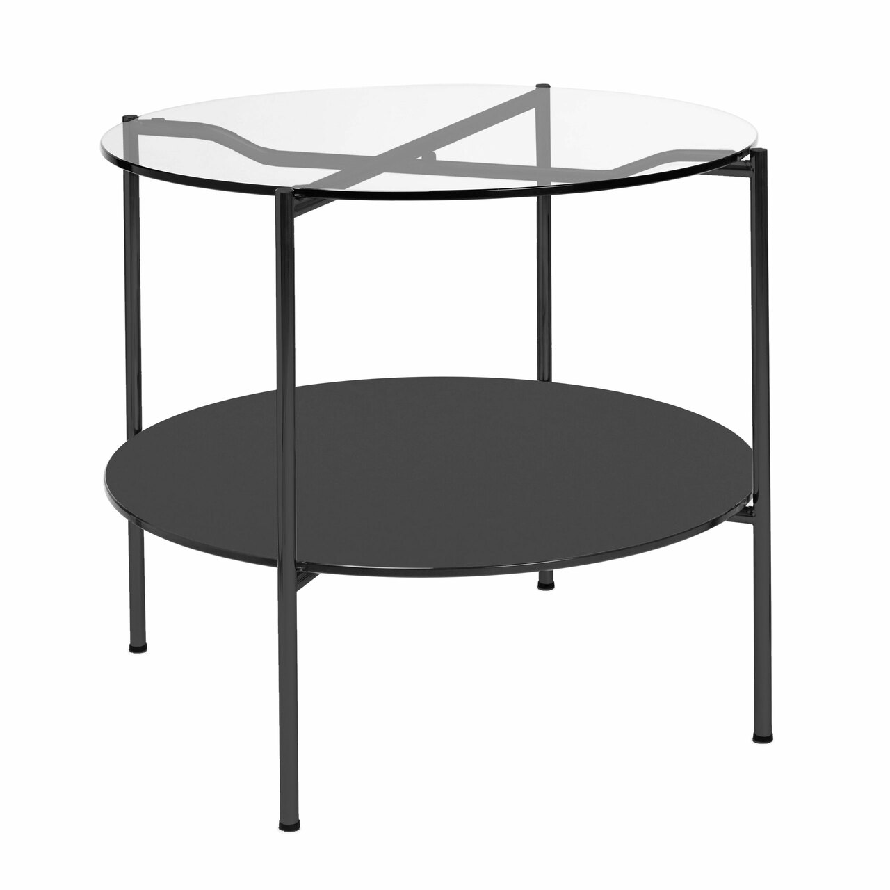 Embru Moser Tisch Modell 1752 Tiefschwarz pulverbeschichtet, Floatglas klar, Burgundy 4154 - Nero 4023