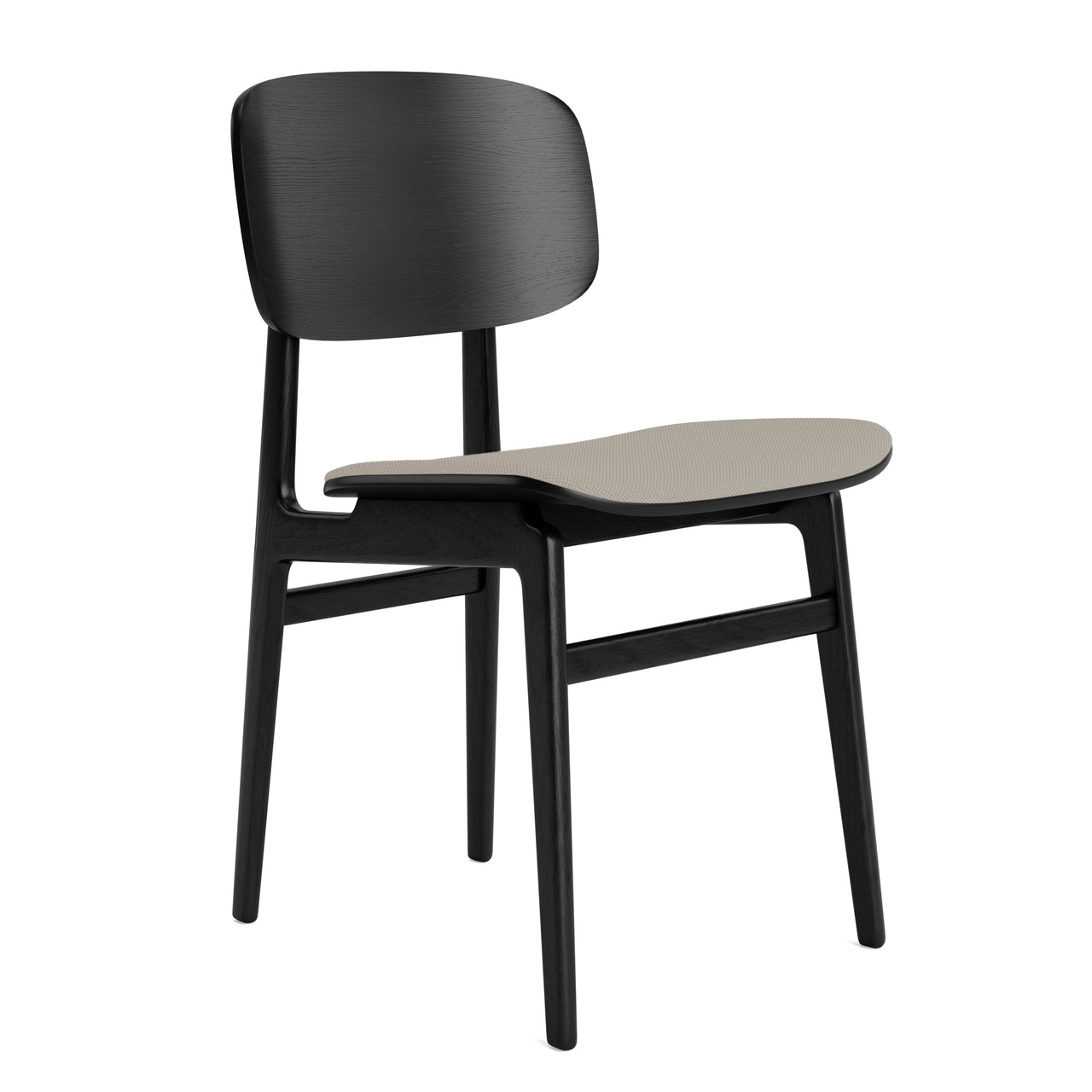 Norr11 NY11 Chair - Upholstery Dunkelbeige 103 - Hallingdal 65, Eiche schwarz
