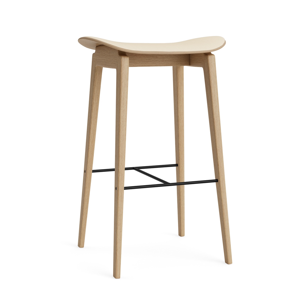 Norr11 NY11 Stool - Upholstery Beige 100 - Hallingdal 65, Eiche natur, H: 65 cm