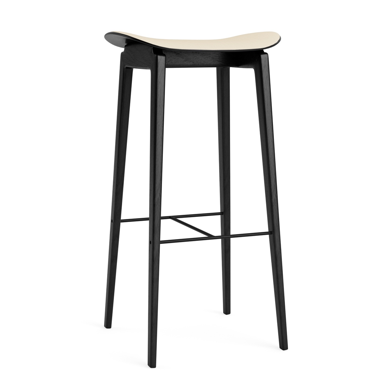 Norr11 NY11 Stool - Upholstery Beige 100 - Hallingdal 65, Eiche schwarz, H: 75 cm