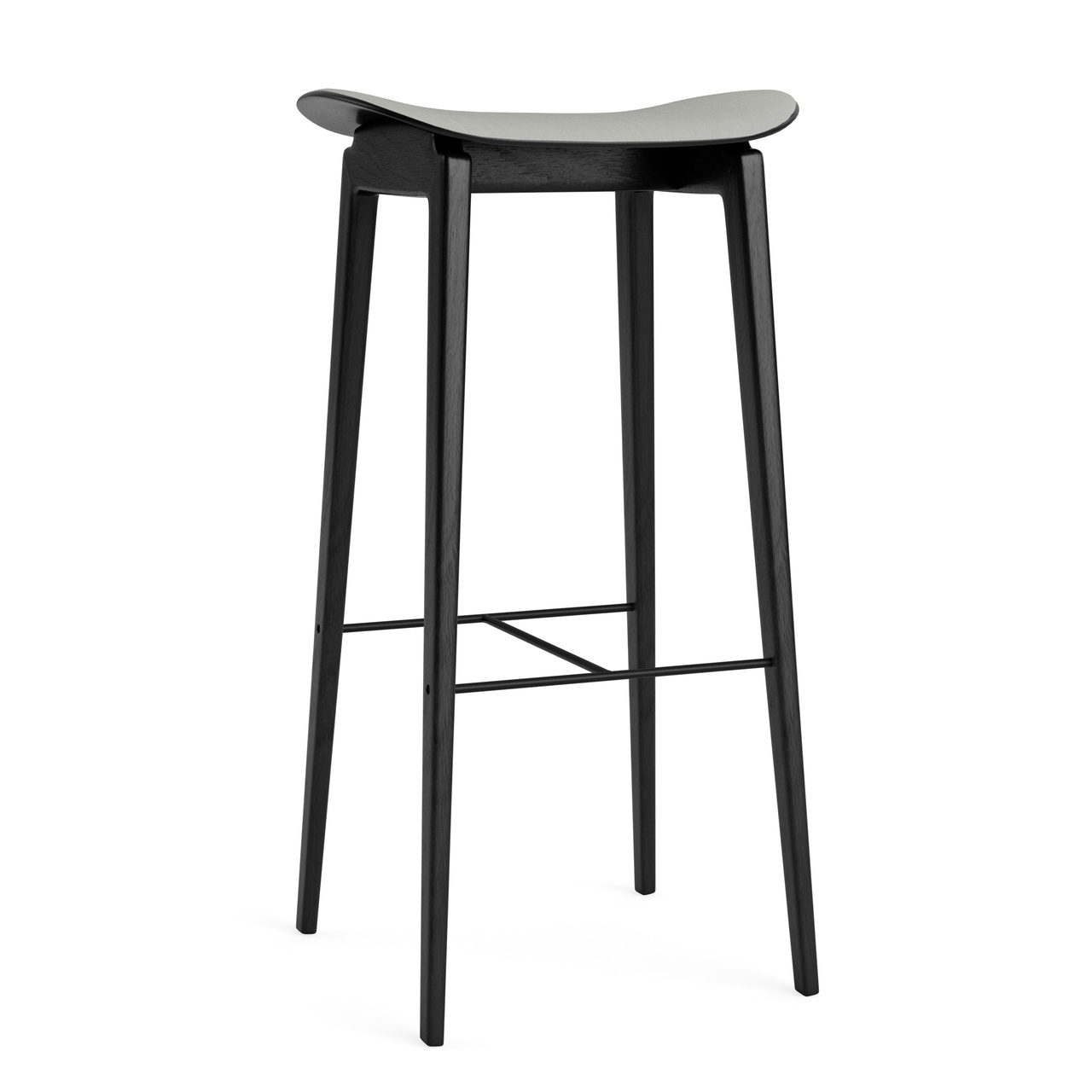 Norr11 NY11 Stool - Upholstery Weissgrau 110 - Hallingdal 65, Eiche schwarz, H: 75 cm