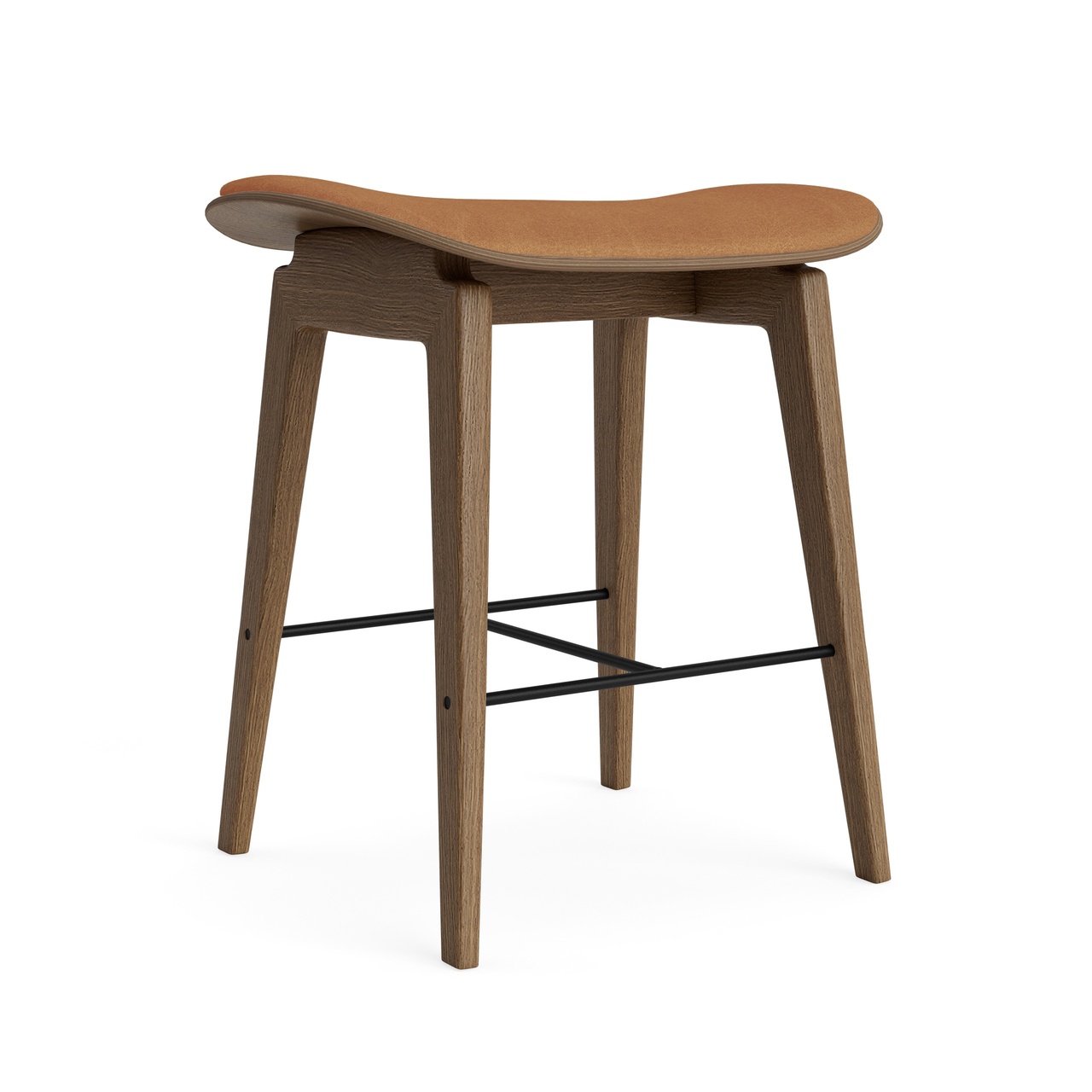 Norr11 NY11 Stool - Upholstery Kamel 21004 - Dunes, Eiche hell geräuchert, H: 45 cm