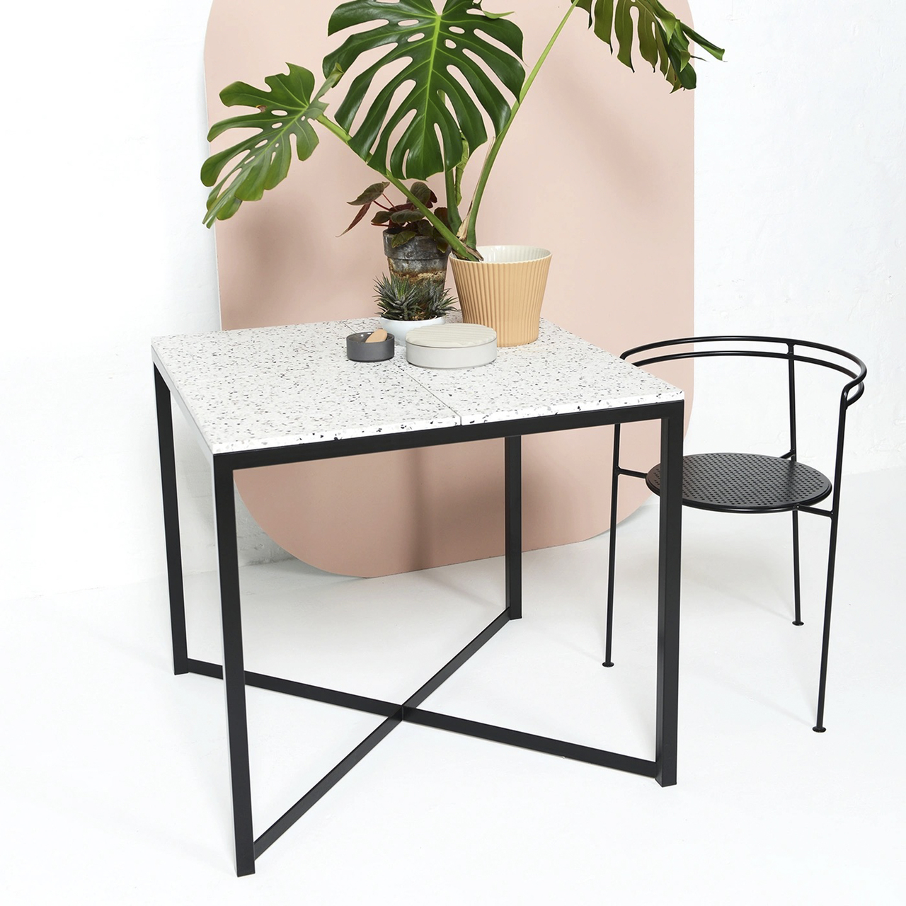 Ok Design Confetti Dining Table Schwarz - Schwarz-Weiss
