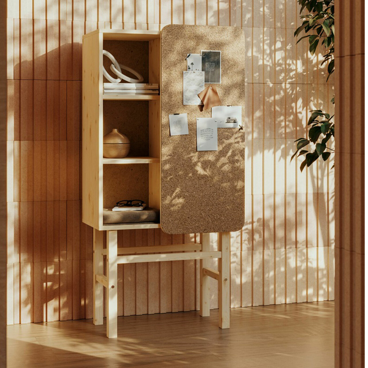 Karup Design Slide Cabinet w.pinboard Klar lackiert 101