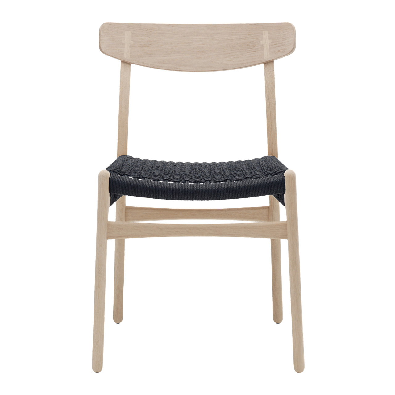 Carl Hansen & Søn Stuhl 'CH23' Eiche geseift, Papierkordel Schwarz