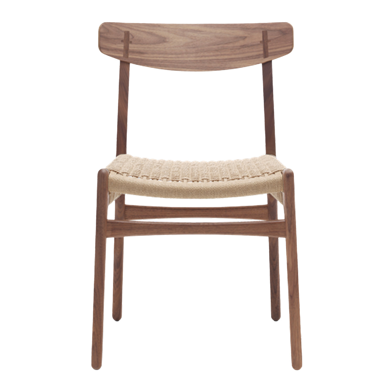 Carl Hansen & Søn Stuhl 'CH23' Walnuss geölt, Papierkordel Natur