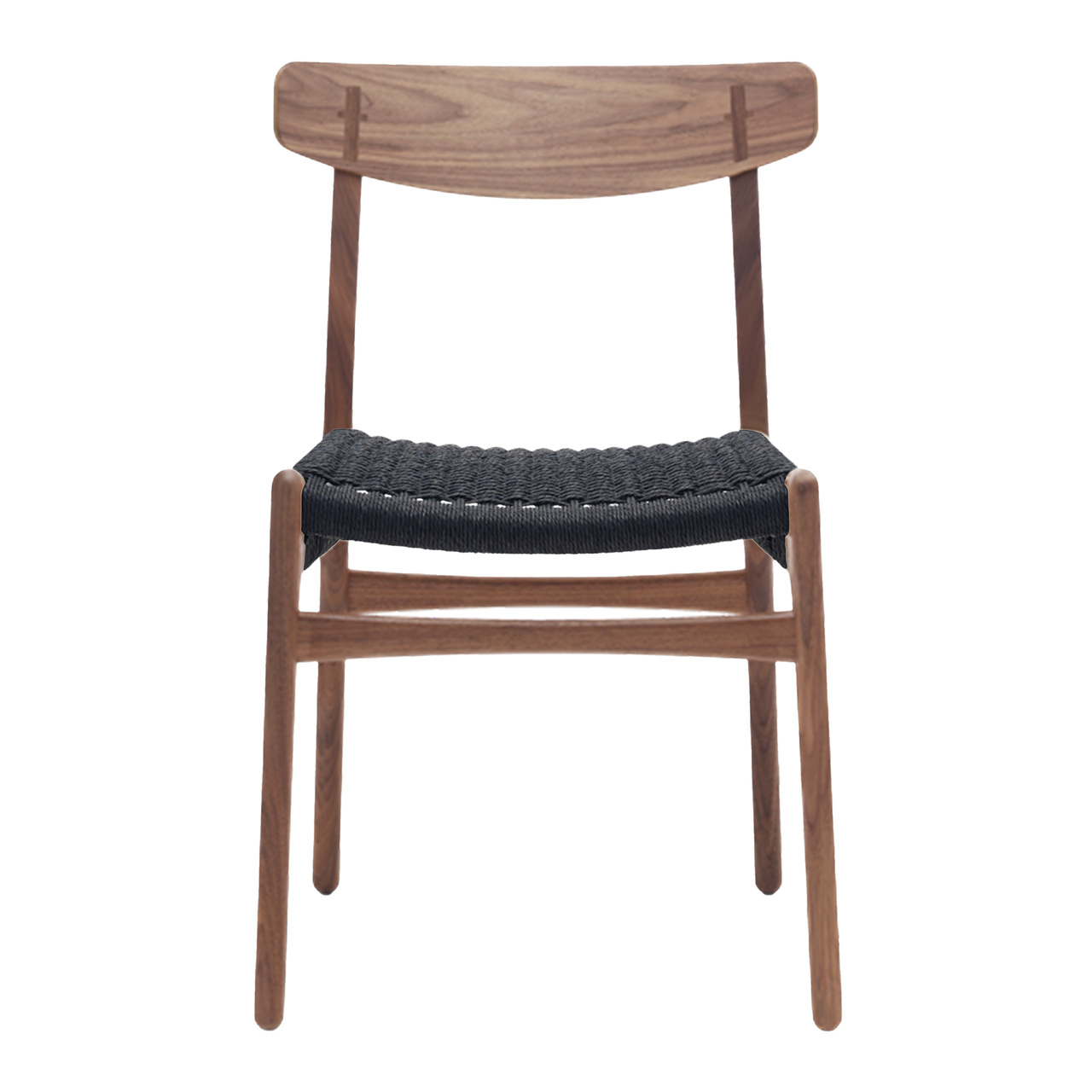 Carl Hansen & Søn Stuhl 'CH23' Walnuss geölt, Papierkordel Schwarz