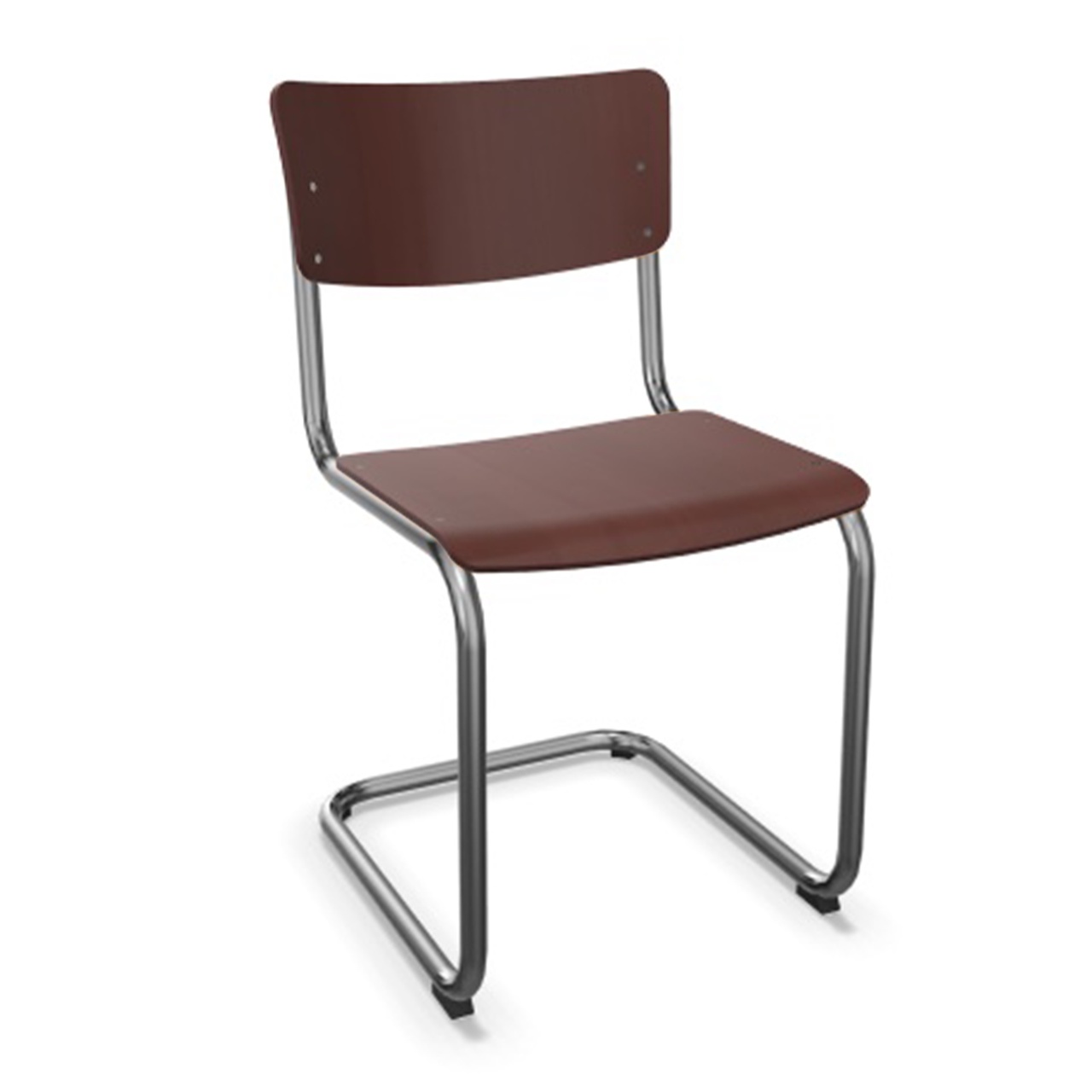 Thonet Stuhl S 43 Buche mahagoni gebeizt TP 34, Chrom, ohne Gleiter