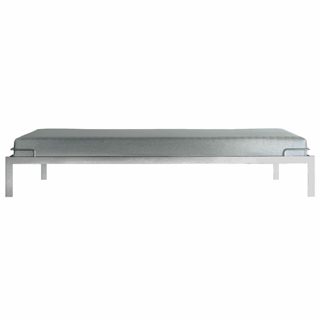 Lehni Bett 1 Weissaluminium, B: 90 cm / T: 200 cm	, Schichtholzplatte