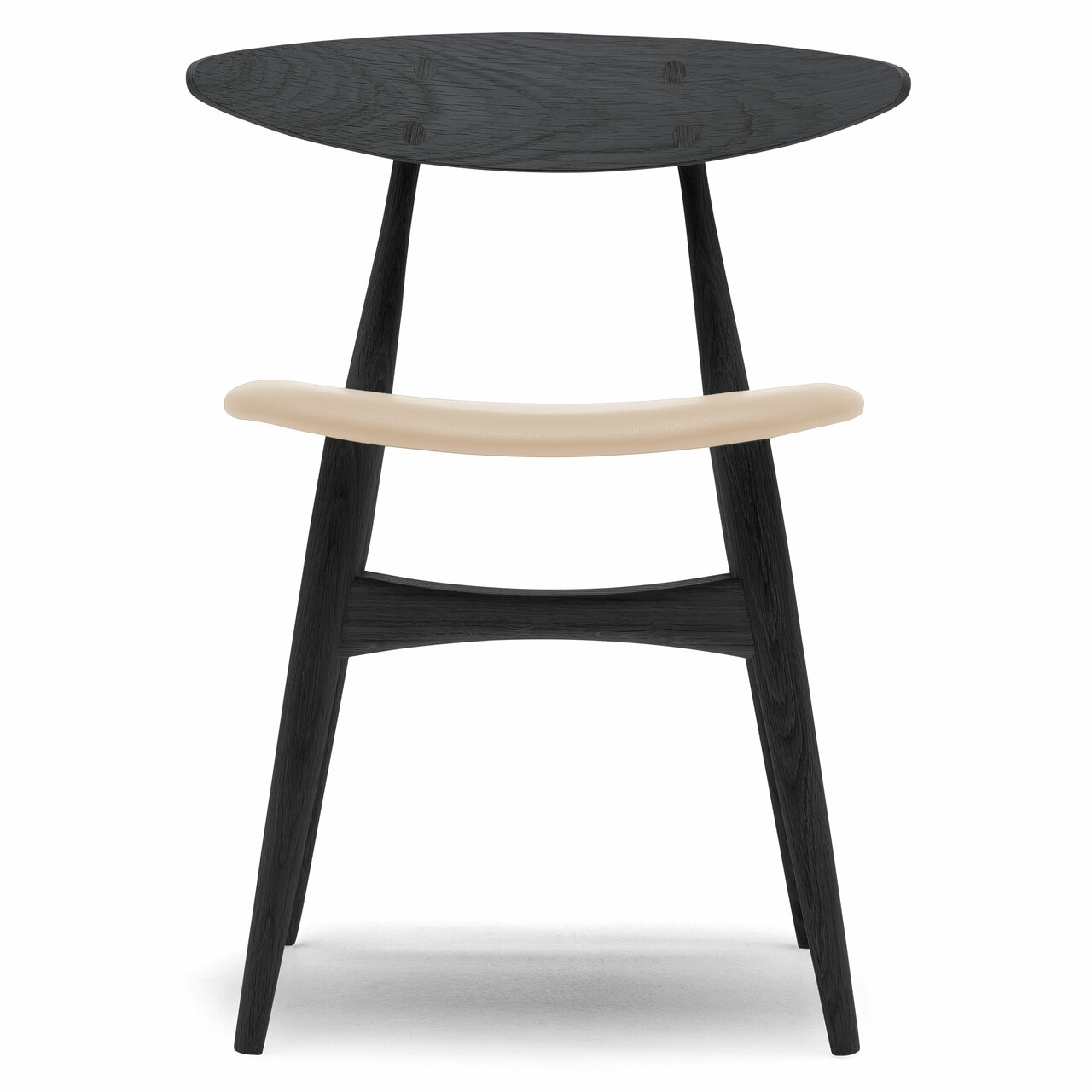 Carl Hansen & Søn Polsterstuhl 'CH33P' Beige 90 - Leder 'SIF', Eiche Black lackiert