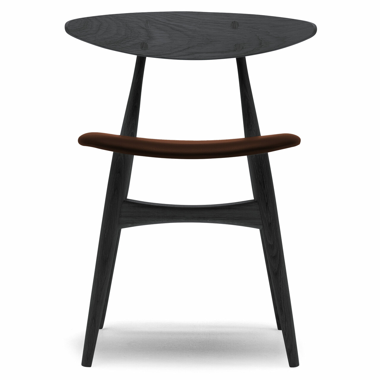 Carl Hansen & Søn Polsterstuhl 'CH33P' Dunkelbraun 92 - Leder 'SIF', Eiche Black lackiert