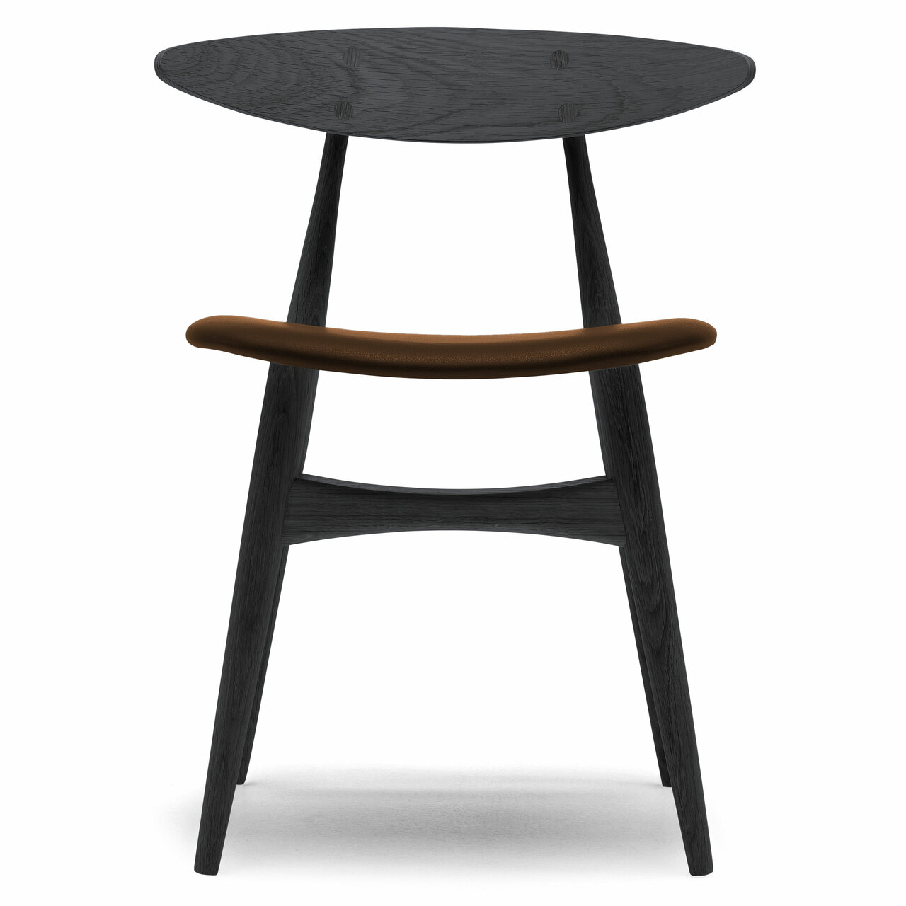 Carl Hansen & Søn Polsterstuhl 'CH33P' Braun 95 - Leder 'SIF', Eiche Black lackiert