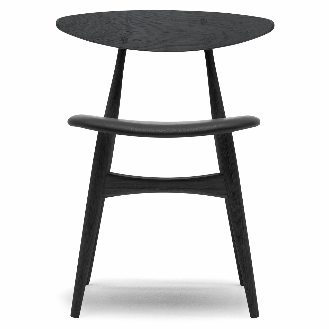 Carl Hansen & Søn Polsterstuhl 'CH33P' Schwarz 98 - Leder 'SIF', Eiche Black lackiert