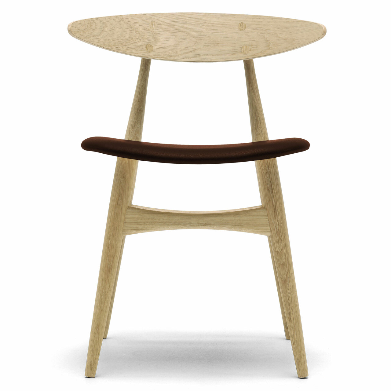 Carl Hansen & Søn Polsterstuhl 'CH33P' Dunkelbraun 92 - Leder 'SIF', Eiche geölt