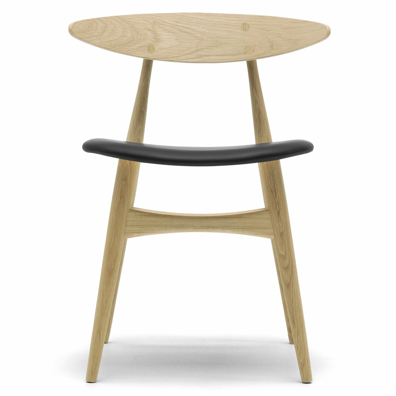 Carl Hansen & Søn Polsterstuhl 'CH33P' Schwarz 98 - Leder 'SIF', Eiche geölt