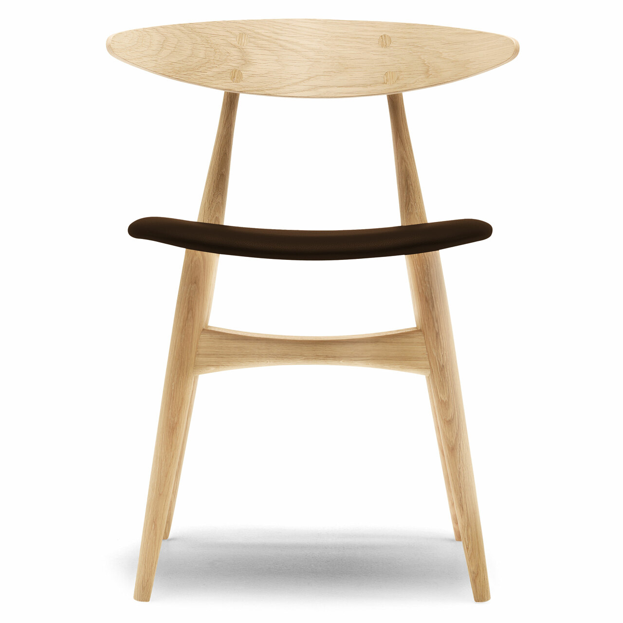 Carl Hansen & Søn Polsterstuhl 'CH33P' Braun 95 - Leder 'SIF', Eiche klarlack