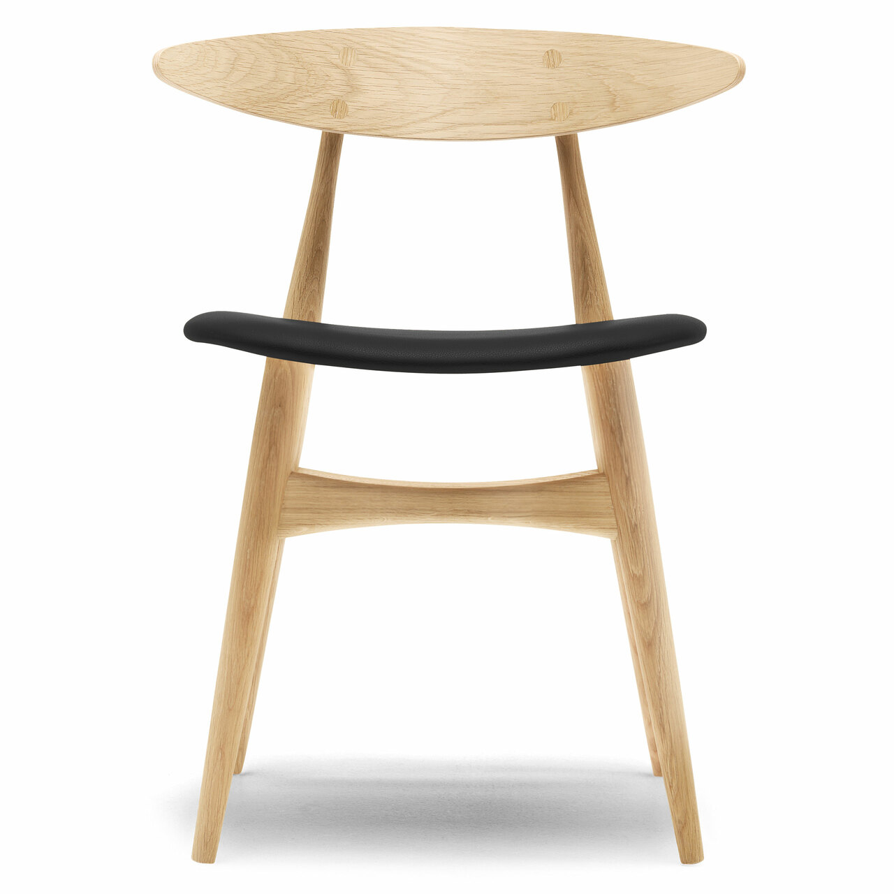 Carl Hansen & Søn Polsterstuhl 'CH33P' Schwarz 98 - Leder 'SIF', Eiche klarlack