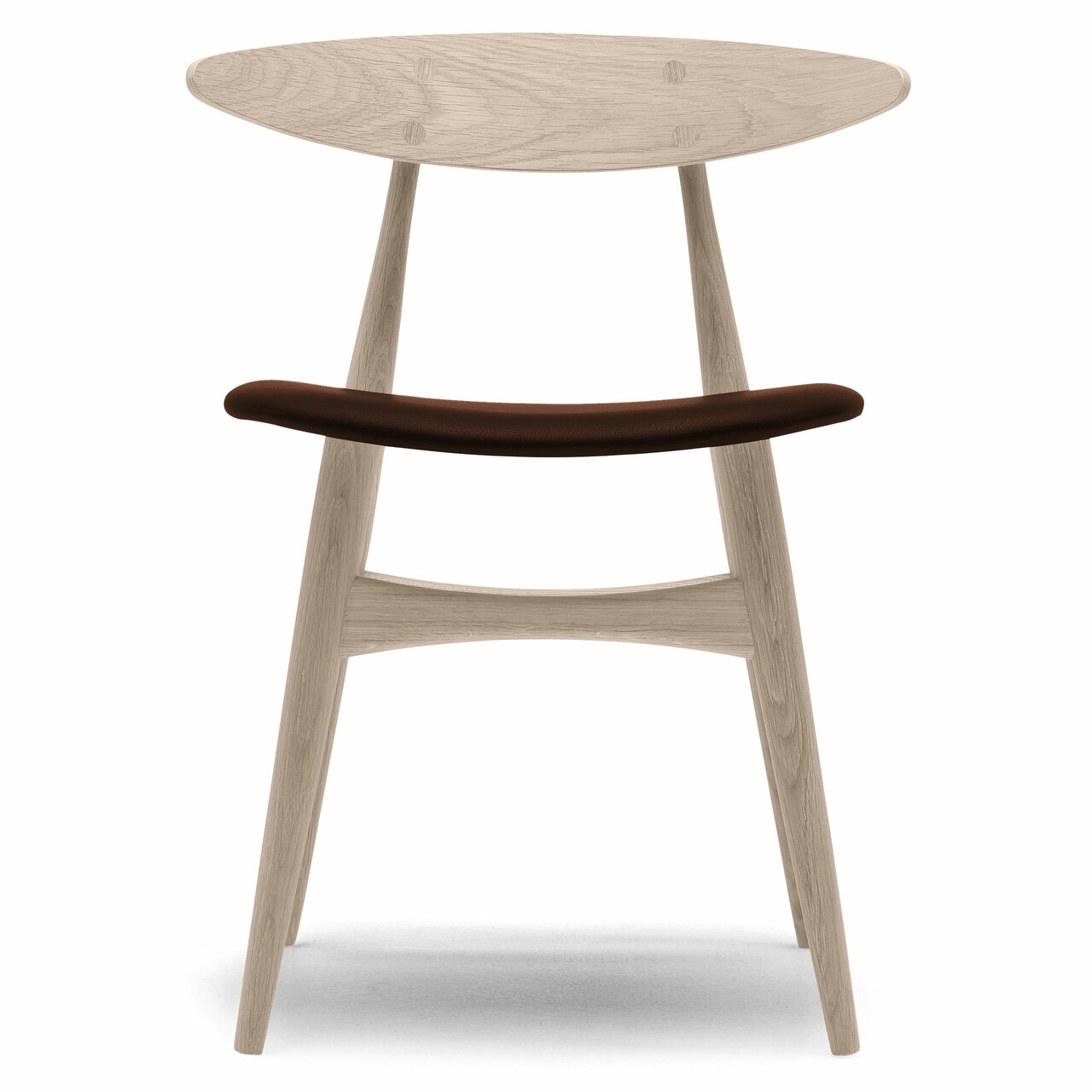 Carl Hansen & Søn Polsterstuhl 'CH33P' Dunkelbraun 92 - Leder 'SIF', Eiche geseift