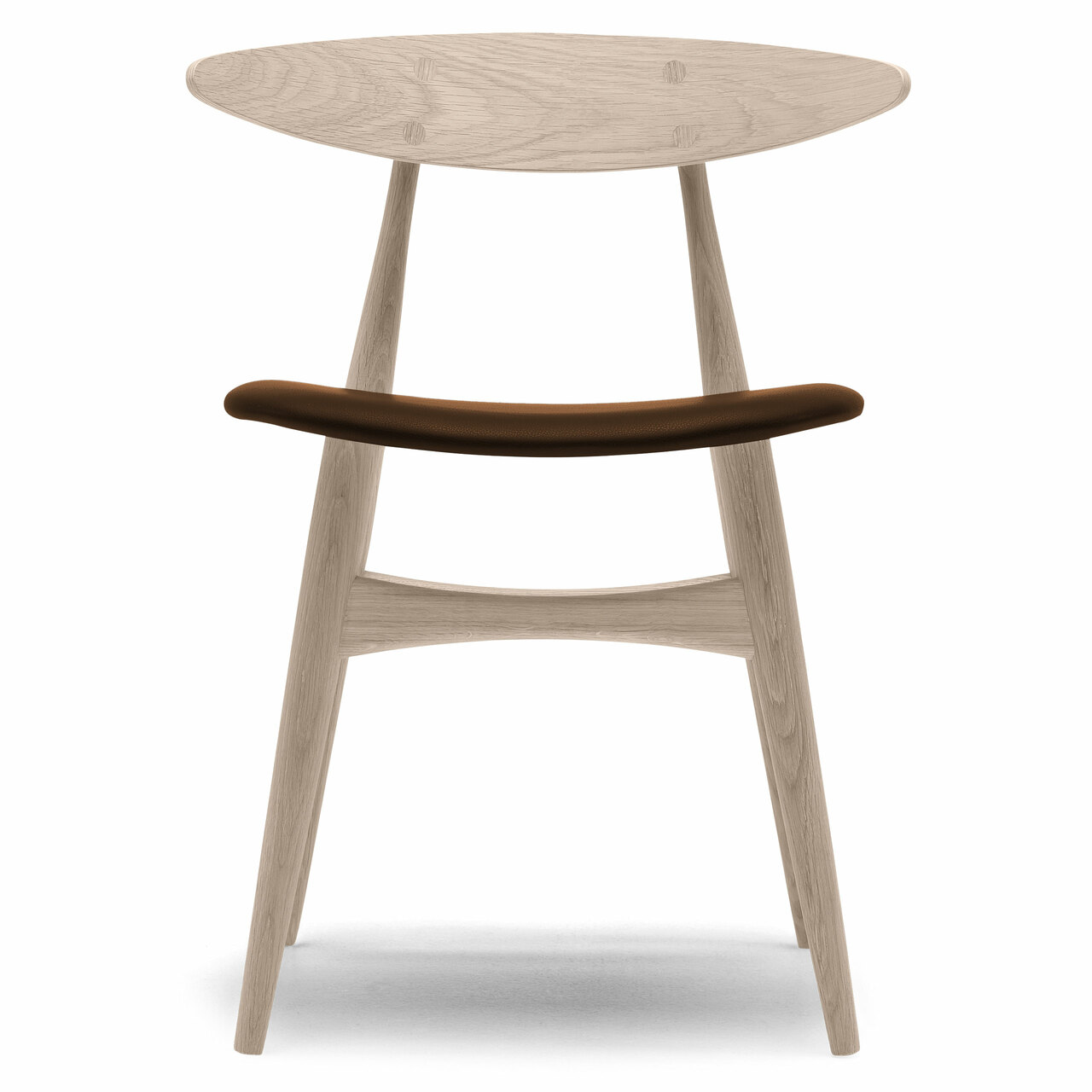 Carl Hansen & Søn Polsterstuhl 'CH33P' Braun 95 - Leder 'SIF', Eiche geseift