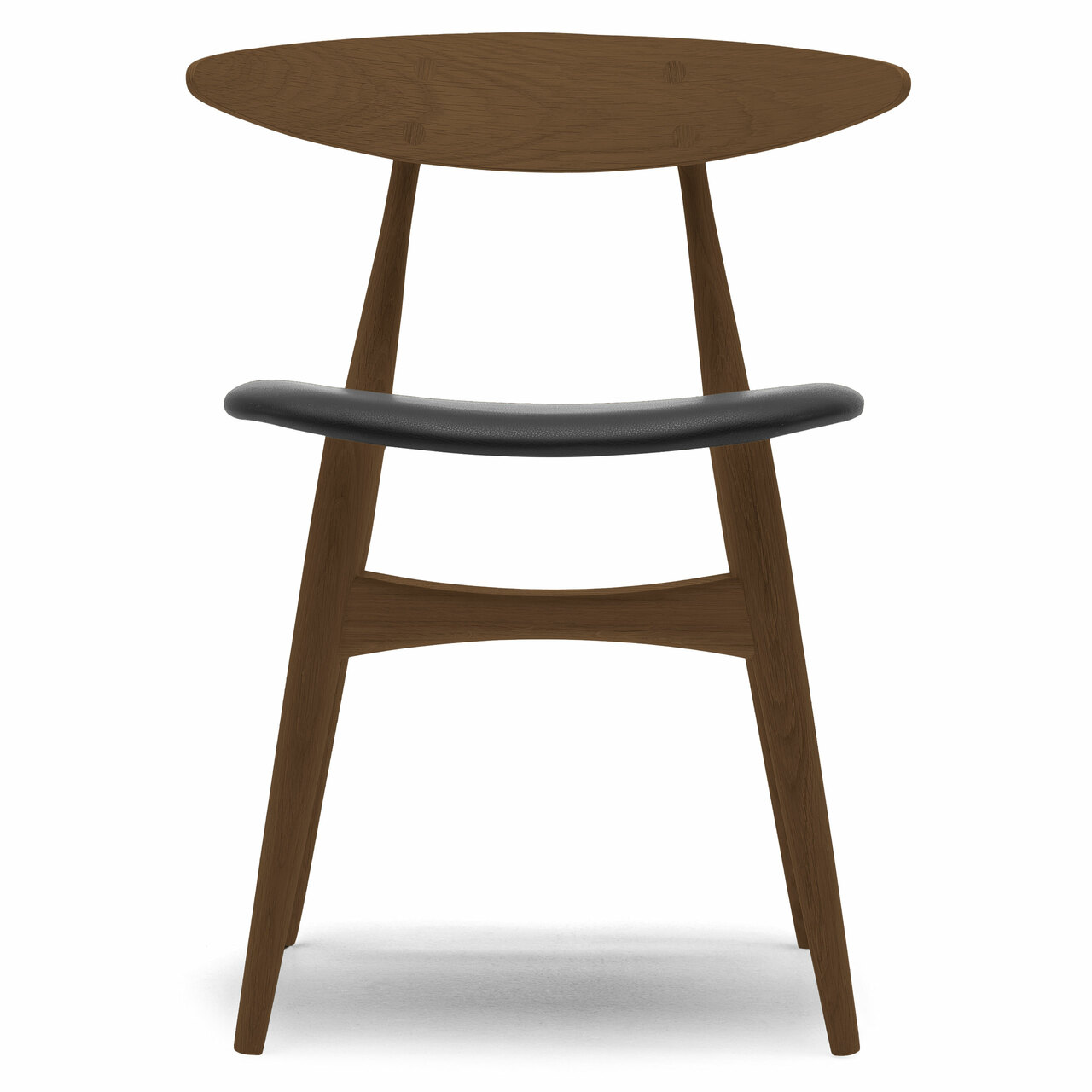 Carl Hansen & Søn Polsterstuhl 'CH33P' Schwarz 98 - Leder 'SIF', Eiche rauchfarbiges Öl
