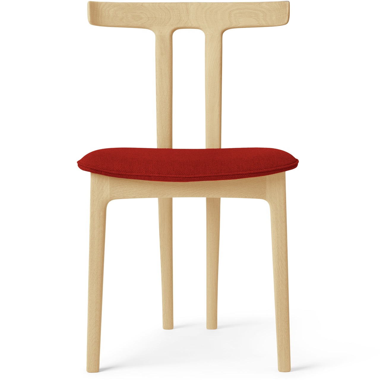 Carl Hansen & Søn Stuhl 'T-Chair' Rot 643 - Remix 3, Eiche klarlack