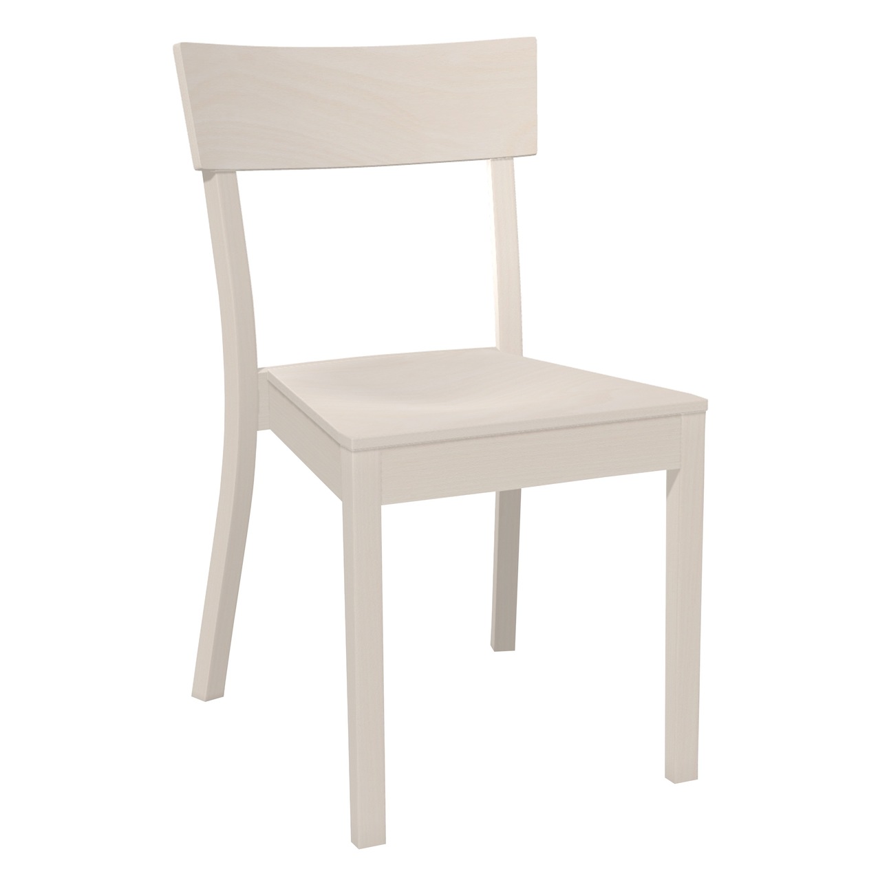 Ton Stuhl 'Bergamo' Filzgleiter weiss, White powder gebeizt (B276)	