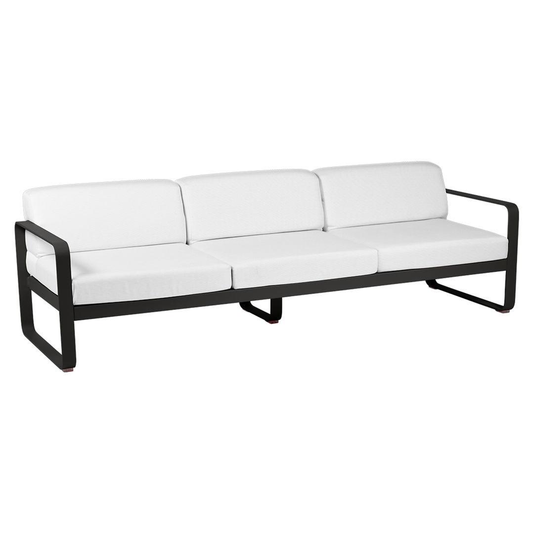 Fermob Outdoor 3-Sitzer Sofa 'Bellevie' Lakritze / Schwarz 42, Grauweiss 81