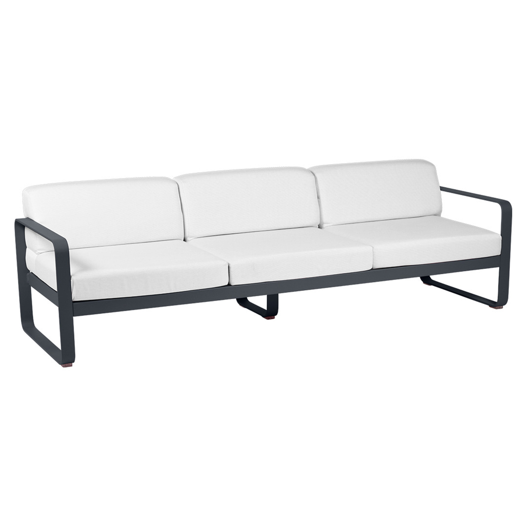 Fermob Outdoor 3-Sitzer Sofa 'Bellevie' Anthrazit 47, Grauweiss 81
