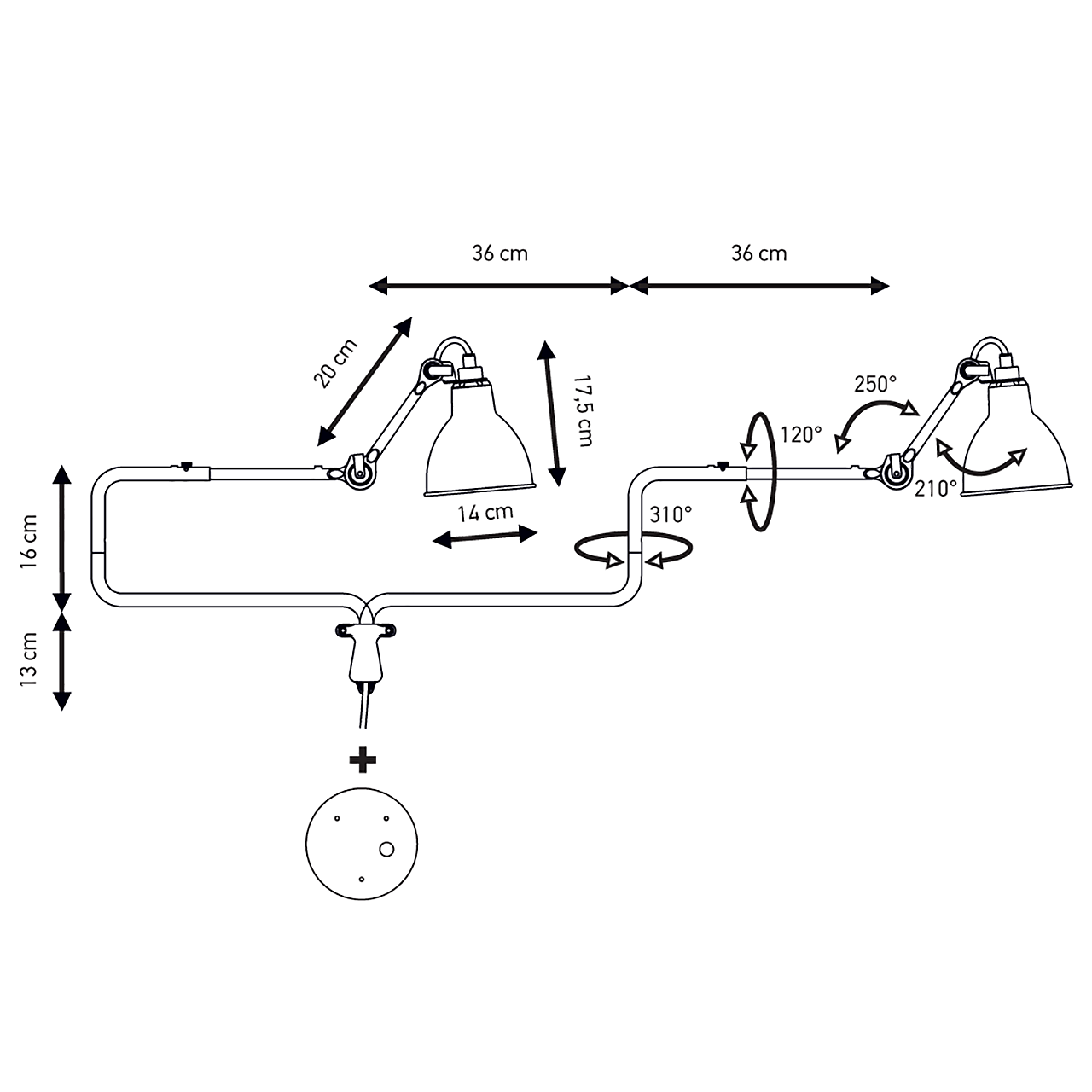Wandleuchte Lampe Gras 303 