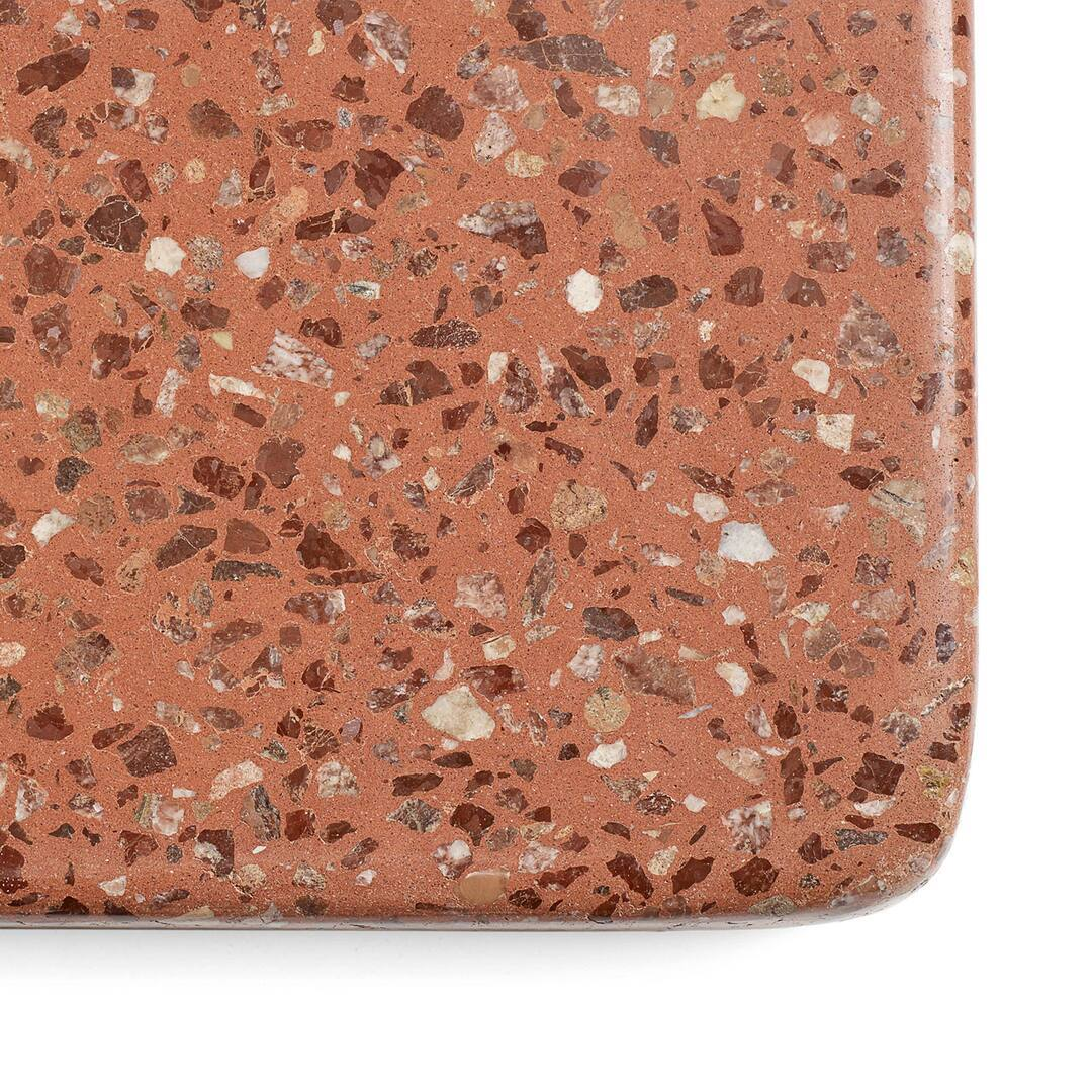 HAY Terrazzo Table Sky Grey / Terrazzo rot, B: 60 cm / T: 60 cm