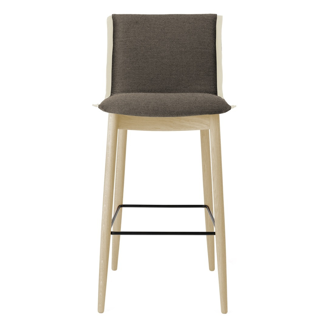 Carl Hansen & Søn Barhocker 'Embrace E006' Grau-Beige 227 - Hallingdal 65	, Eiche geseift, Weiss