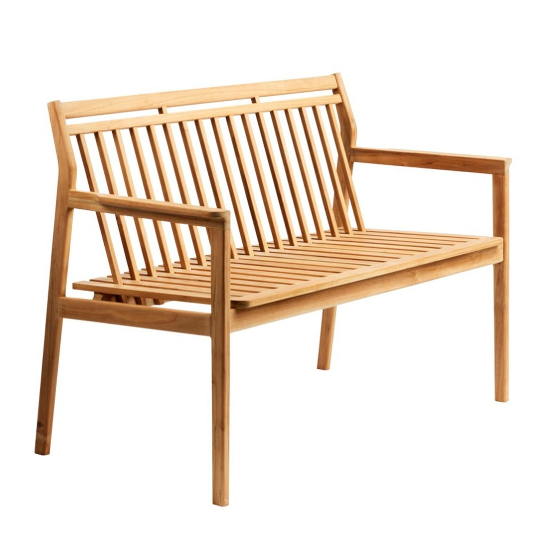 FDB Mobler M12 Sammen 2-seater with back Teak Natur