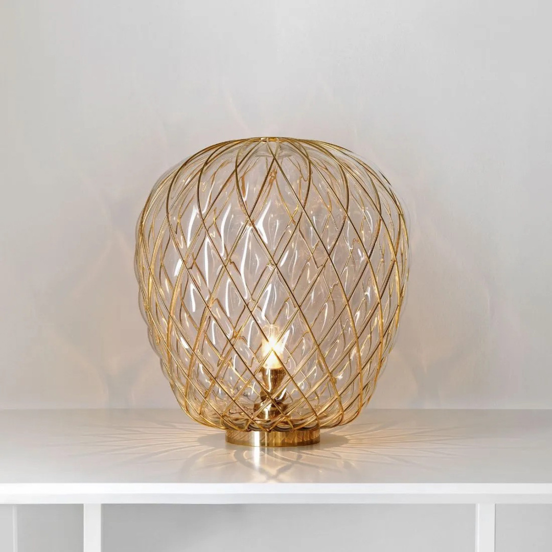 FontanaArte Pinecone Gold-Transparent, Ø: 50 cm / H: 52 cm