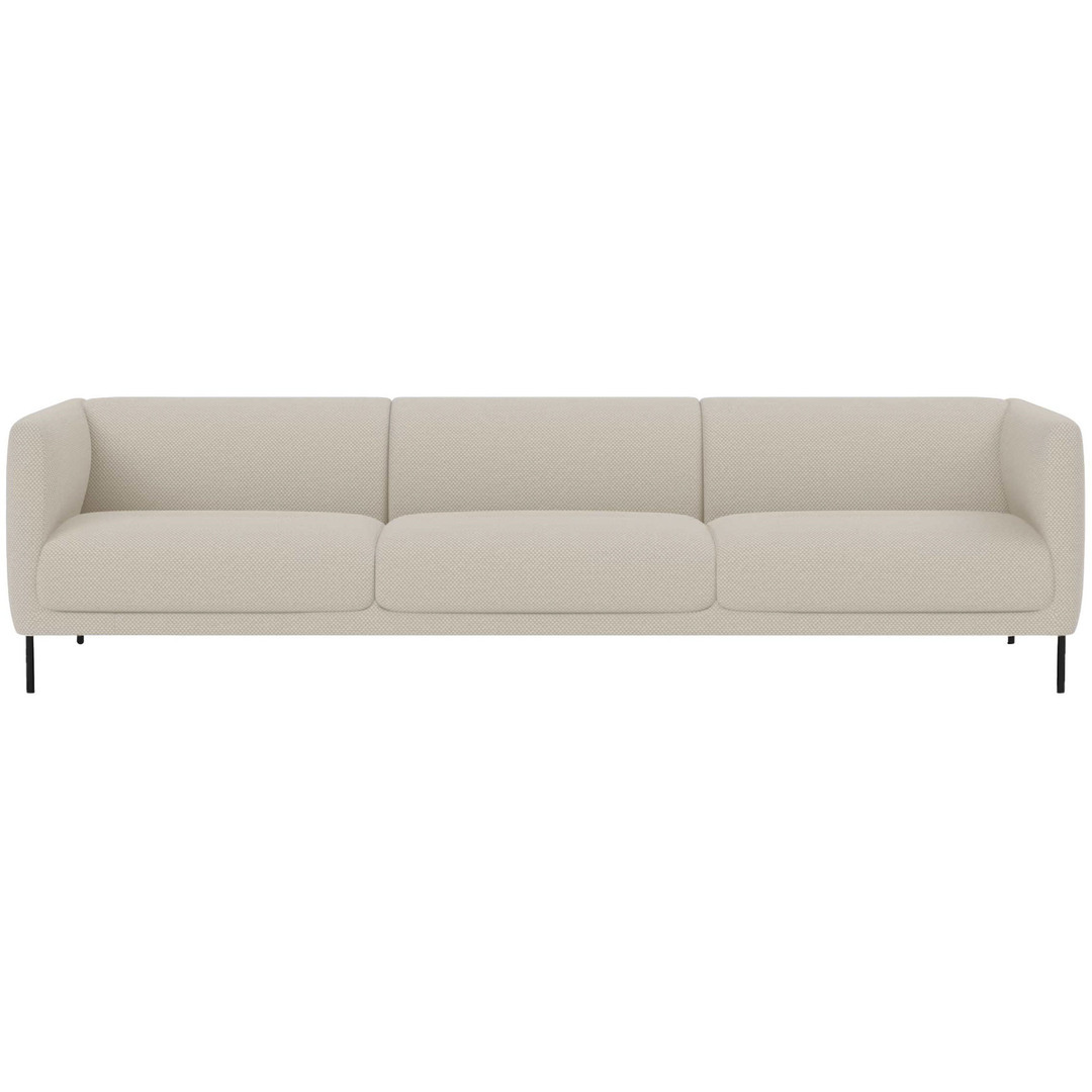 Fredericia Konami Sofa Dunkelbeige 103 - Hallingdal 65, Edelstahl schwarz, B: 277 cm