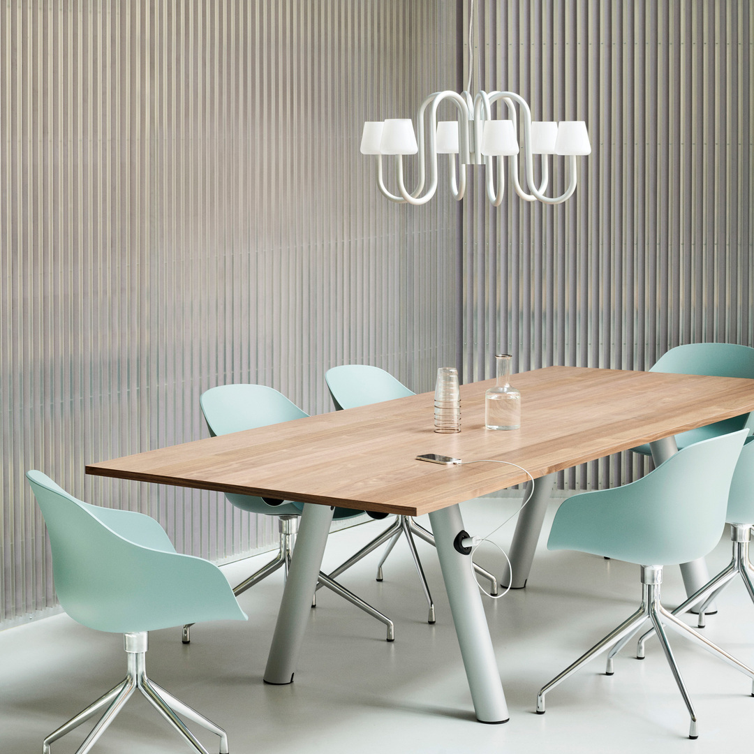 HAY Apollo Chandelier 6 Arms Opalglas weiss